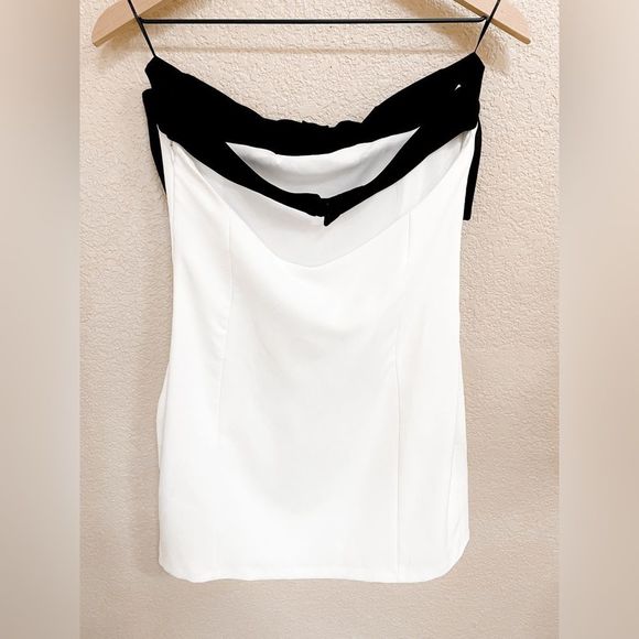 ZARA NEW WOMAN SHORT DRESS TIE DETAIL BOW OFF SHOULDER WHITE 7887/707/250/014 - Picture 4 of 15